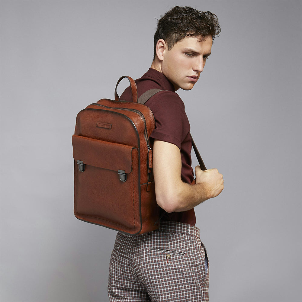 THE BRIDGE Herrenrucksack Ettore-Linie aus schwarzem Leder