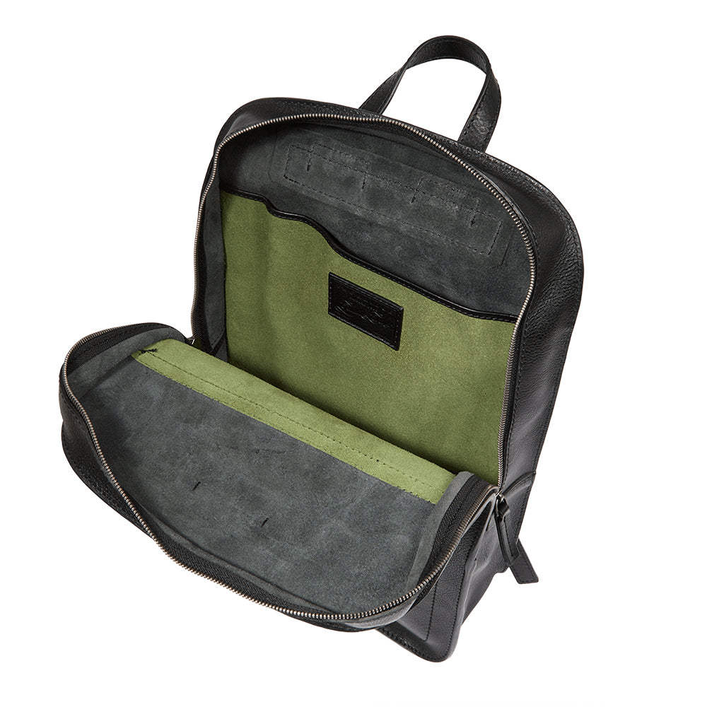 THE BRIDGE Herrenrucksack Ettore-Linie aus schwarzem Leder