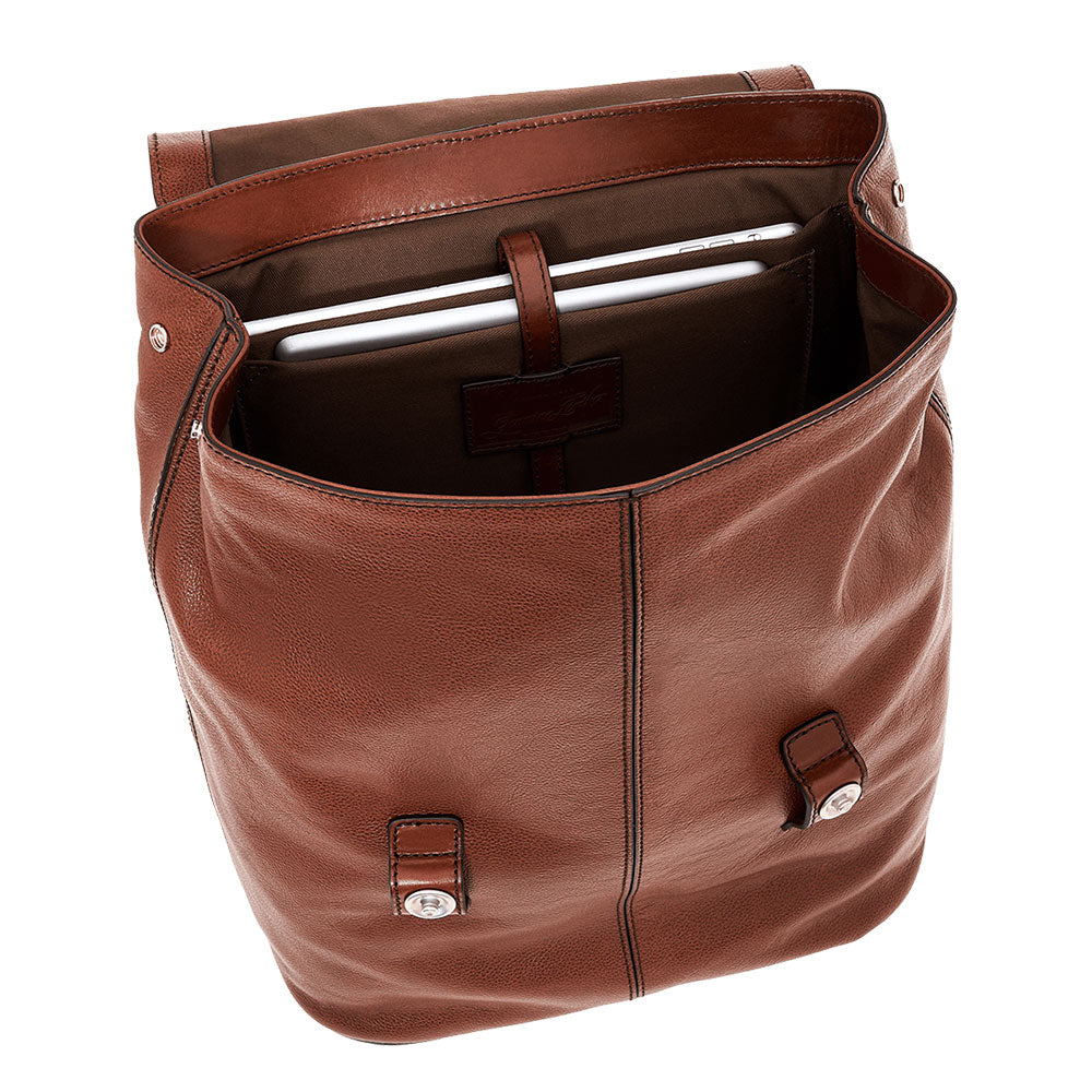 Zaino Uomo con Pattina THE BRIDGE linea Biagio in Pelle Marrone