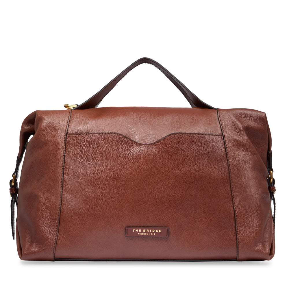 Borsone da Viaggio THE BRIDGE linea Gemma Travel in Pelle Marrone