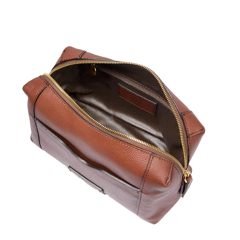 Beauty Case THE BRIDGE linea Gemma Travel in Pelle Marrone