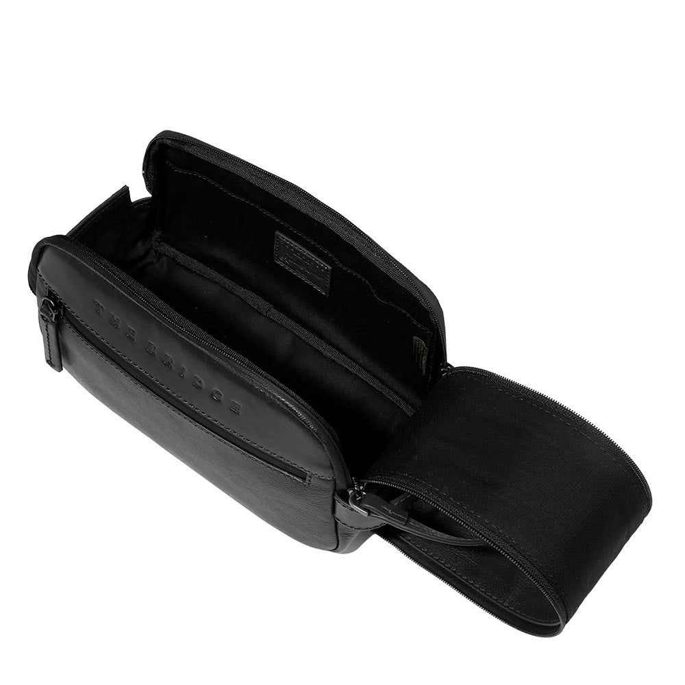 Beauty Case Uomo THE BRIDGE linea Damiano in Pelle Nera