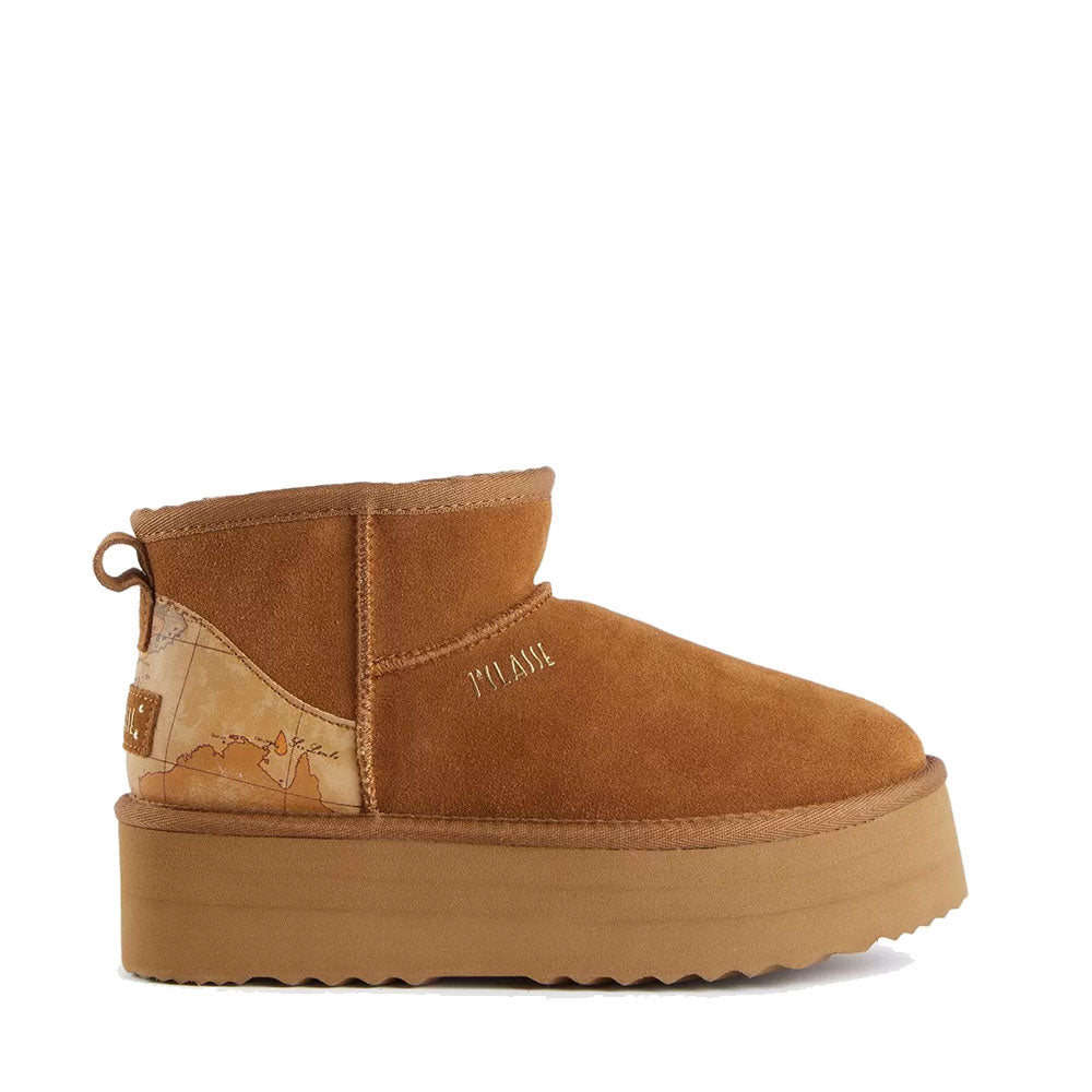 Stivaletti Alti Alviero Martini Beatles Donna - Tronchetto Beige Con Suola Gomma 5.5 Cm