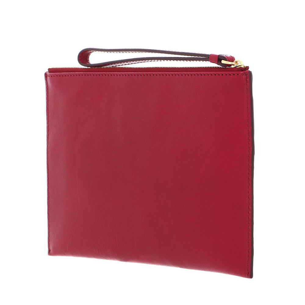Pochette Donna Grande con Polsiera THE BRIDGE linea Lucrezia in Pelle color Berry