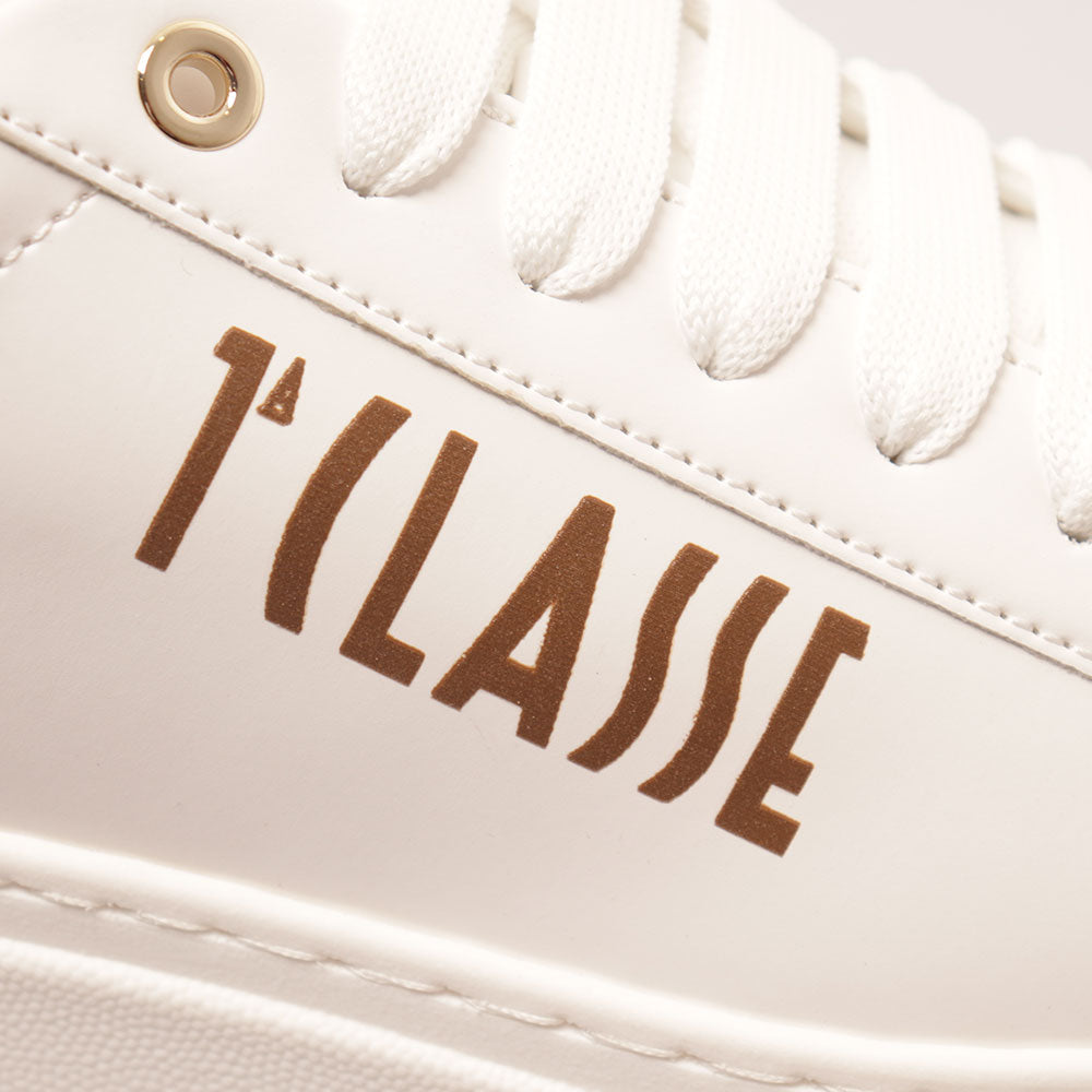 Sneakers Platform 1A Classe Alviero Martini linea Geo Mirage in Tessuto Gommato Bianco 1203