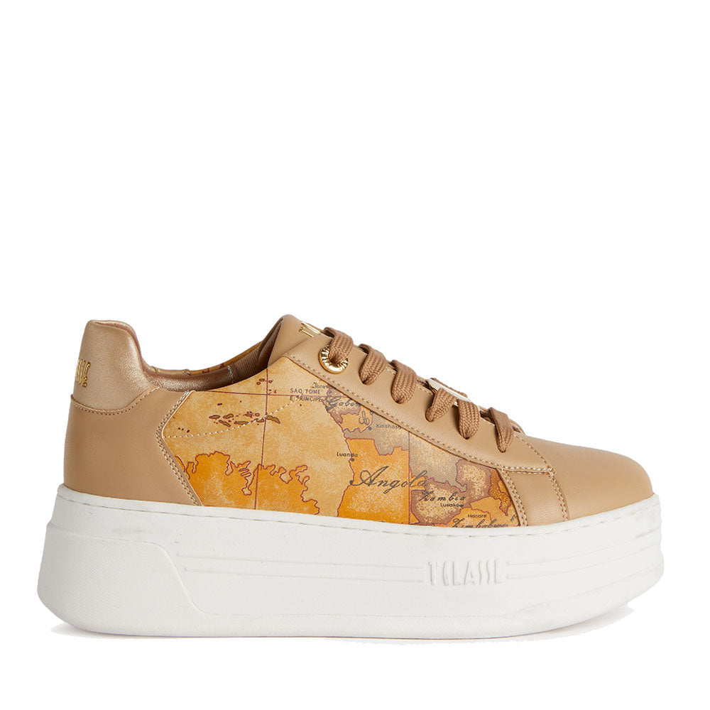 Alviero Martini Prima Classe Sneakers Geo Elevate Donna – Bianco, Tomaia In Ecopelle E Tessuto Geo, Numero 41 - 3