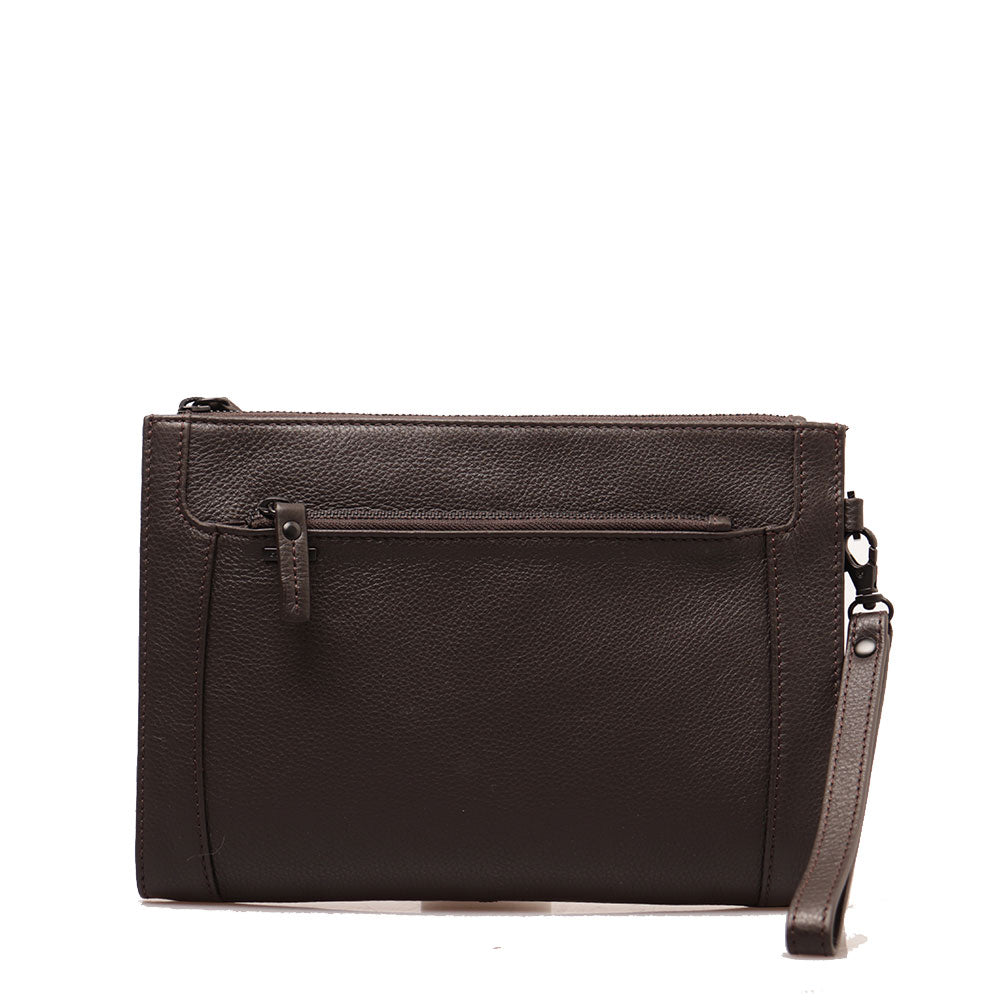 Pochette Uomo GIANNI CONTI in Pelle Dark Brown