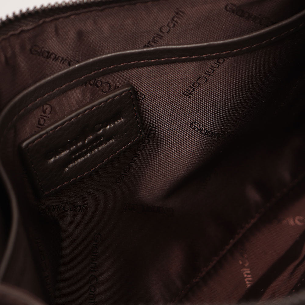 Pochette Uomo GIANNI CONTI in Pelle Dark Brown