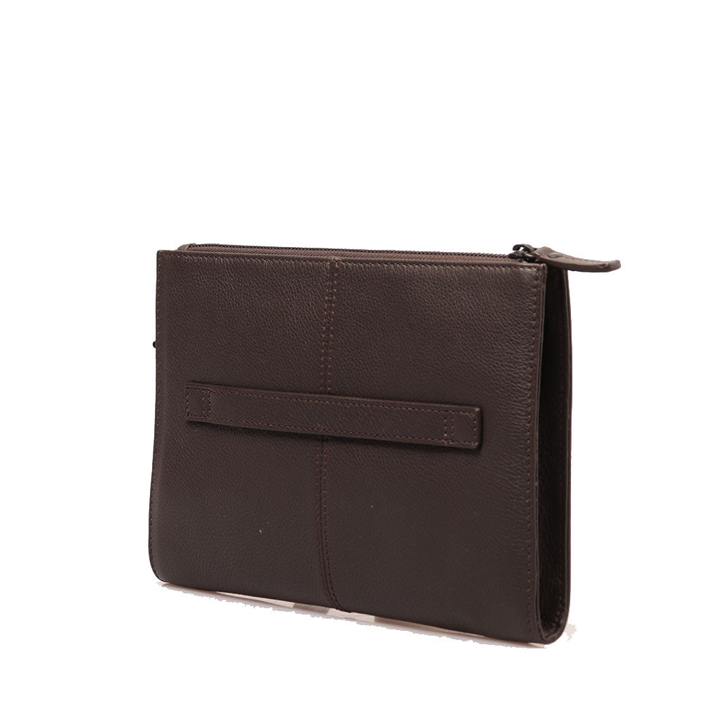 Pochette Uomo GIANNI CONTI in Pelle Dark Brown
