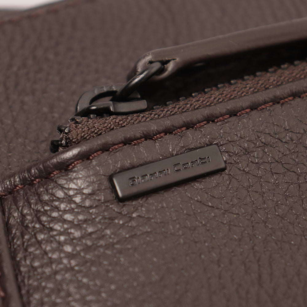Pochette Uomo GIANNI CONTI in Pelle Dark Brown