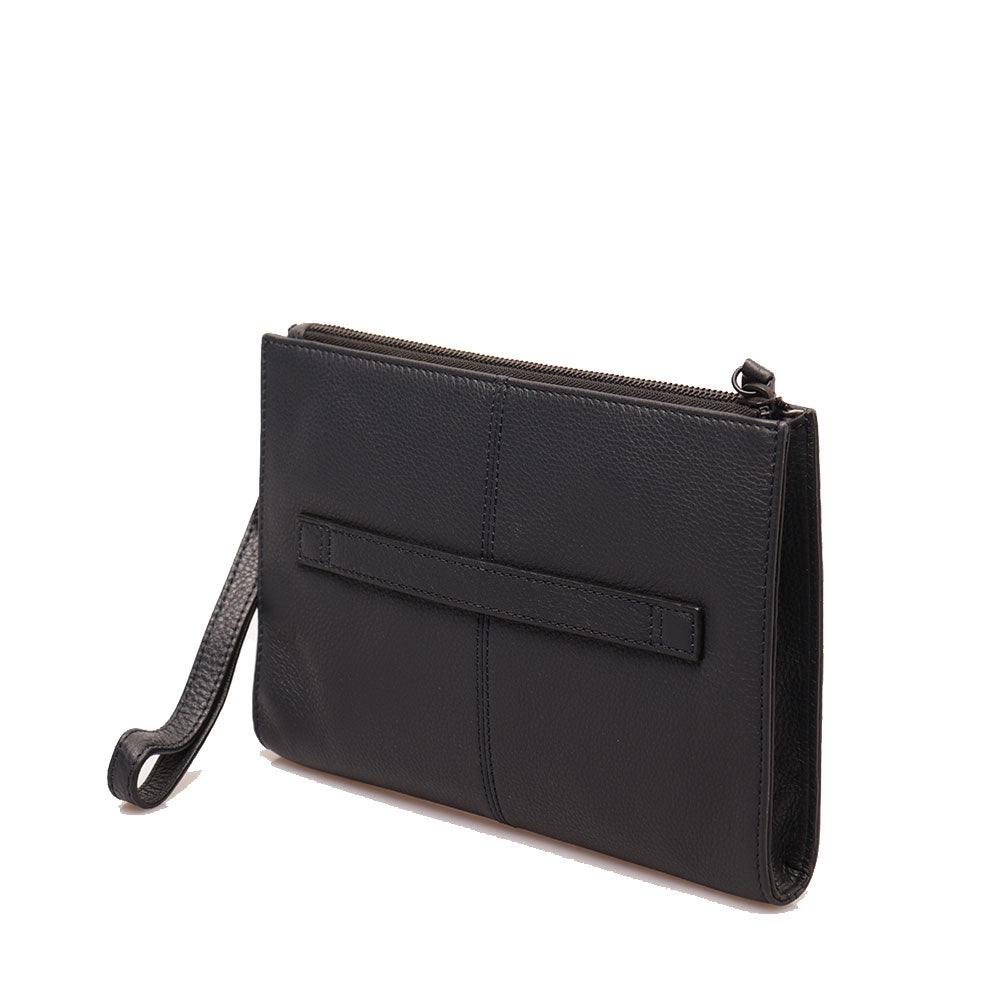 GIANNI CONTI Herren Clutch aus blauem Leder