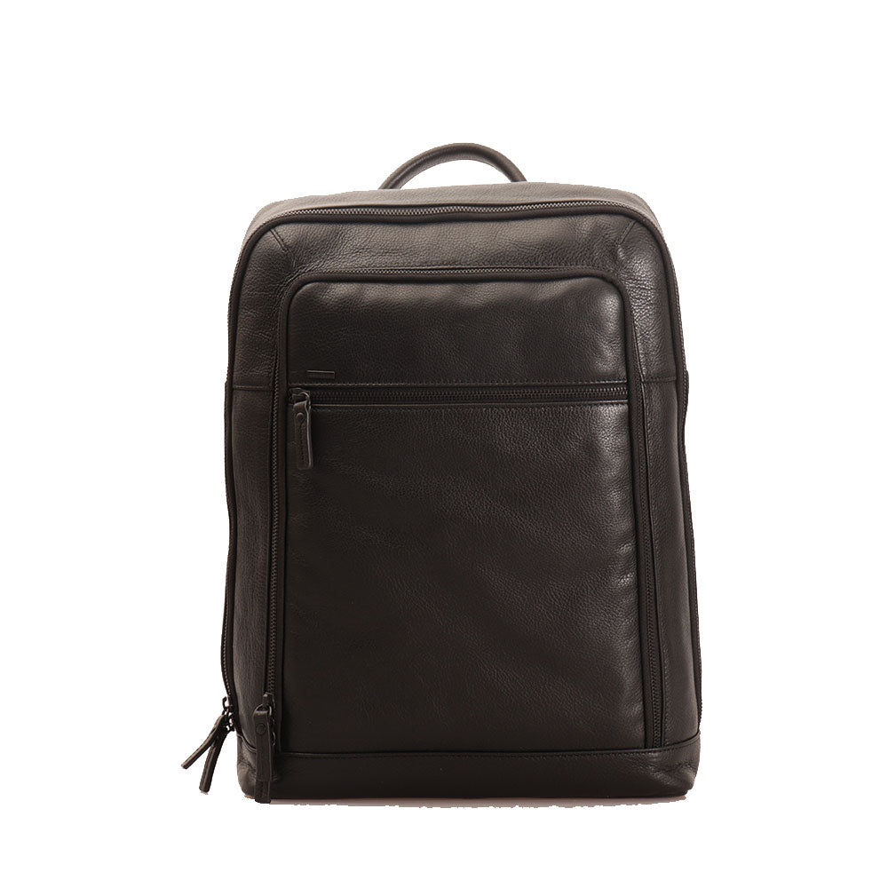 GIANNI CONTI Herren Laptop Rucksack aus schwarzem Leder