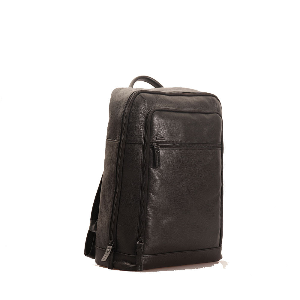 GIANNI CONTI Herren Laptop Rucksack aus schwarzem Leder