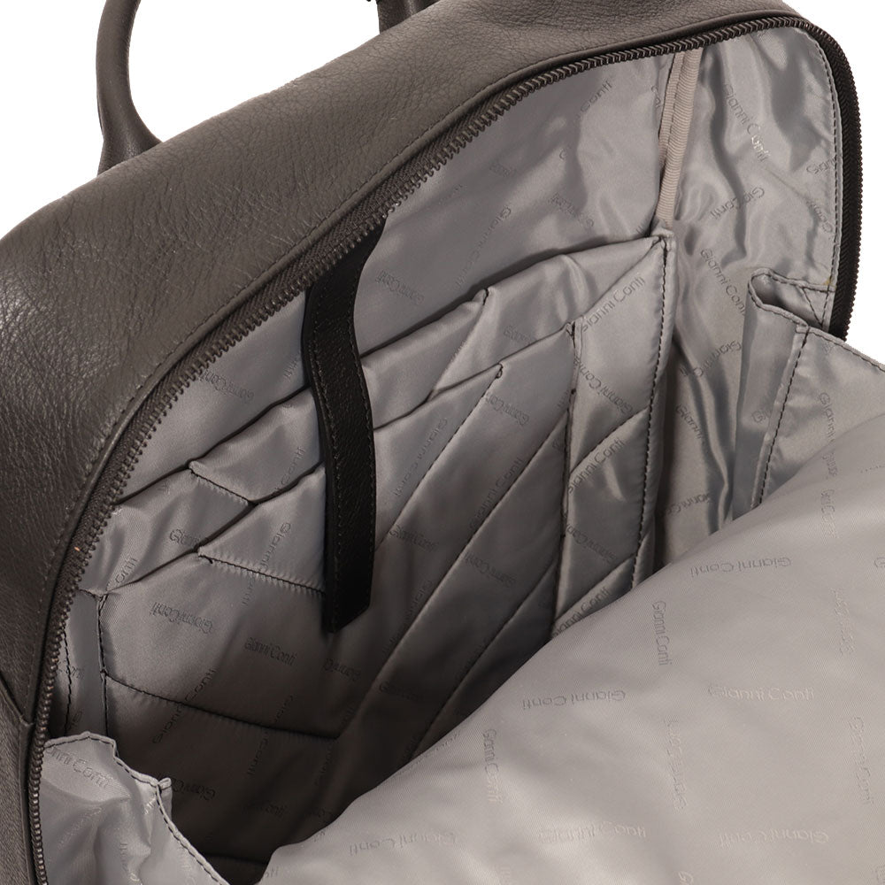 GIANNI CONTI Herren Laptop Rucksack aus schwarzem Leder
