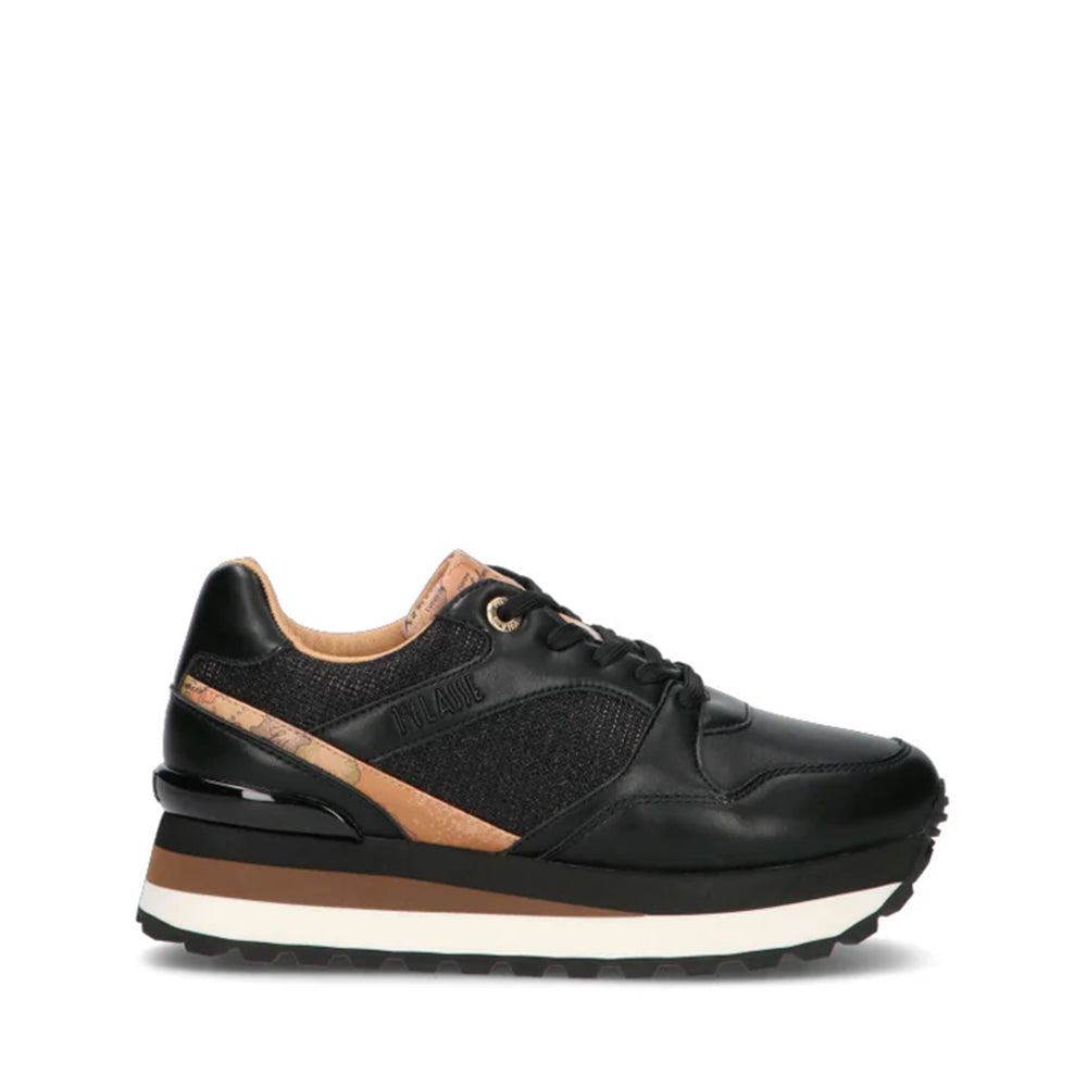 Sneakers Running 1A Classe Alviero Martini in Mesh Glitter Nere con Inserti Geo Beige 2013