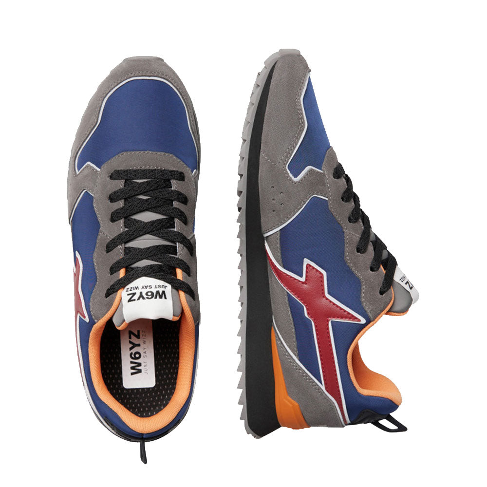 Sneakers Uomo W6YZ Jet-M. in Tessuto Tecnico e Suede colore Antracite Navy e Granata