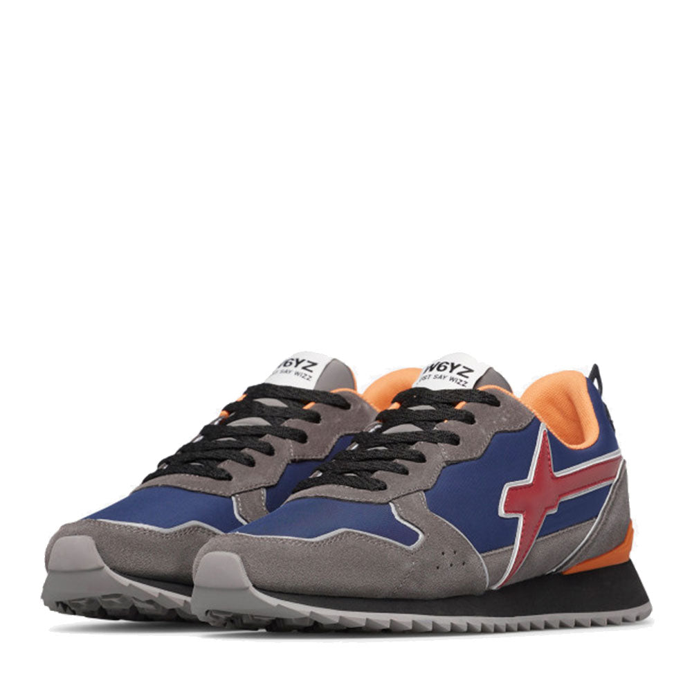 Sneakers Uomo W6YZ Jet-M. in Tessuto Tecnico e Suede colore Antracite Navy e Granata