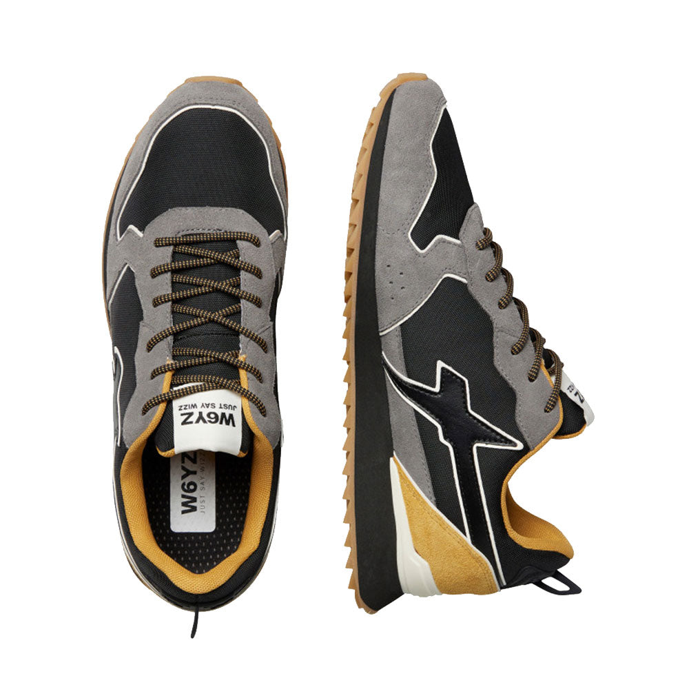 Sneakers Uomo W6YZ Jet-M. in Tessuto Tecnico e Suede colore Antracite Black e Zucca