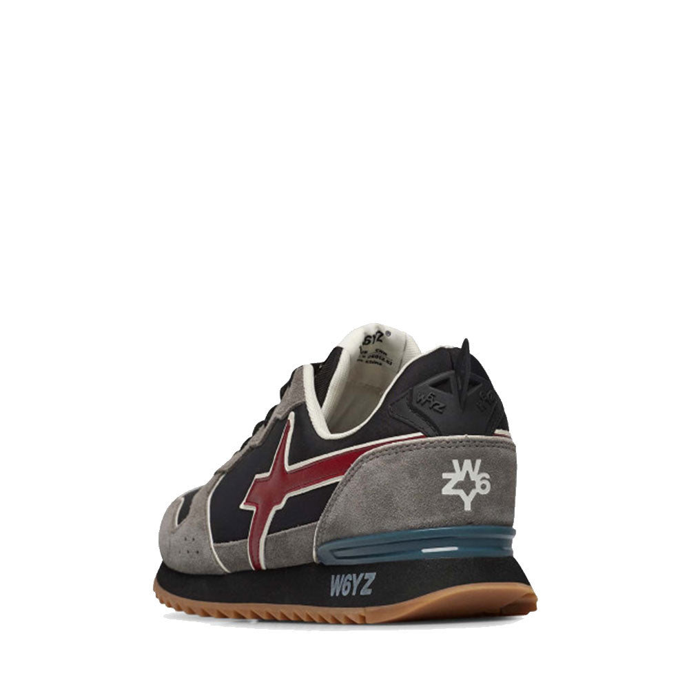 Herrenschuhe W6YZ Jet-M Sneakers. aus technischem Stoff und Wildleder in Anthrazitschwarz Granata