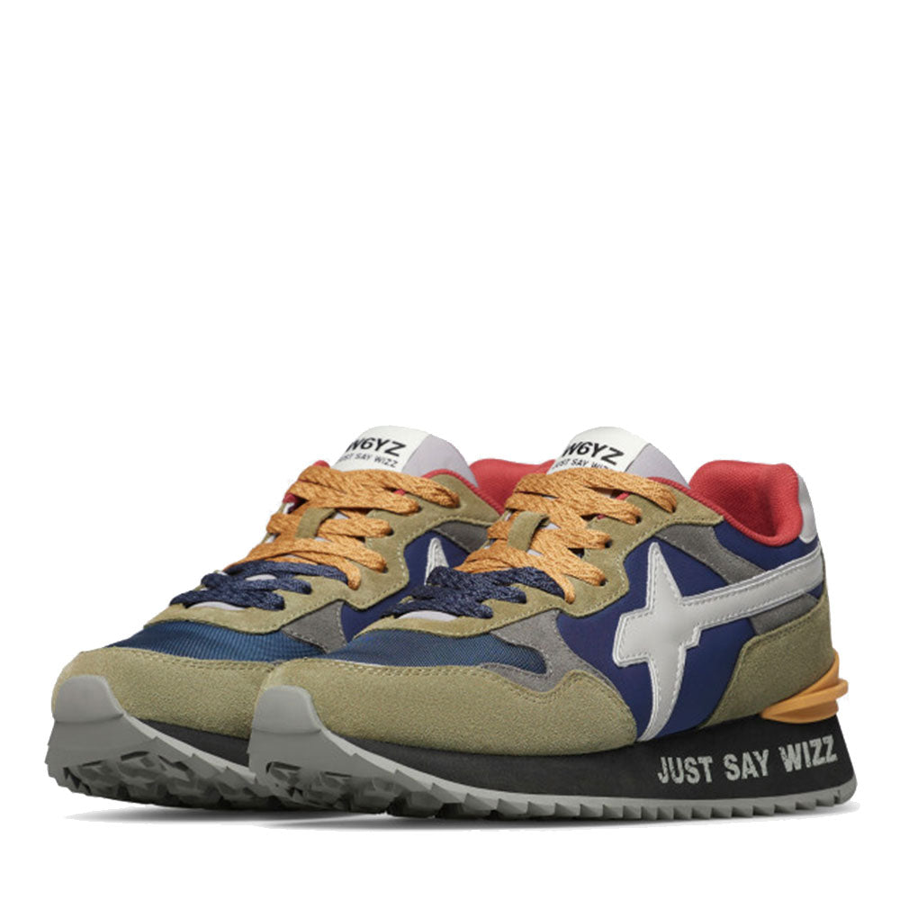 Sneakers Uomo W6YZ Yak-M. in Suede e Tessuto Tecnico Militare Navy Grey