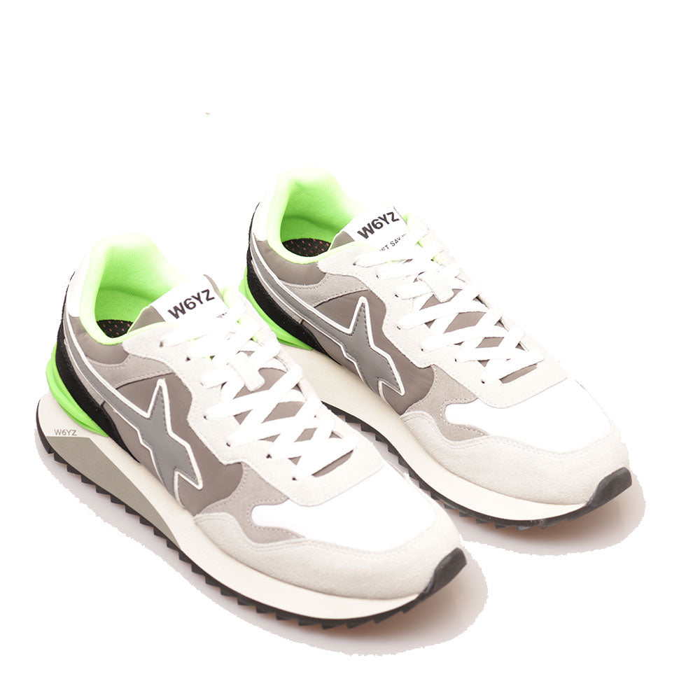 Scarpe Uomo W6YZ Sneakers Yak-M. in Tessuto Tecnico e Suede White Grey Anthracite
