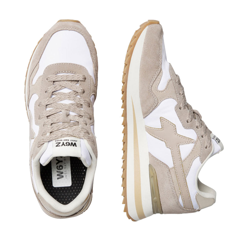Sneakers Donna W6YZ Yak-W. in Tessuto Tecnico e Suede colore Taupe White Beige