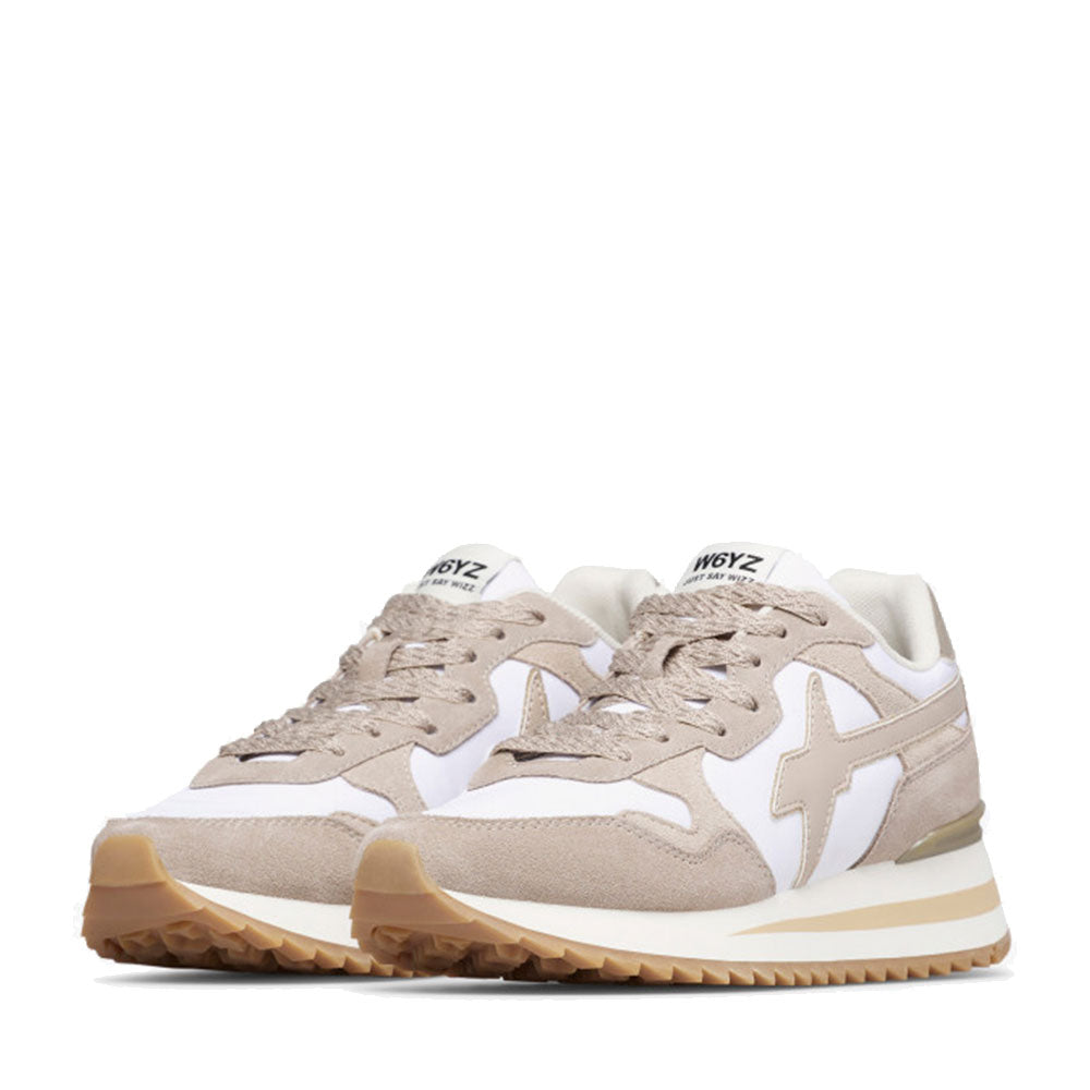 Sneakers Donna W6YZ Yak-W. in Tessuto Tecnico e Suede colore Taupe White Beige