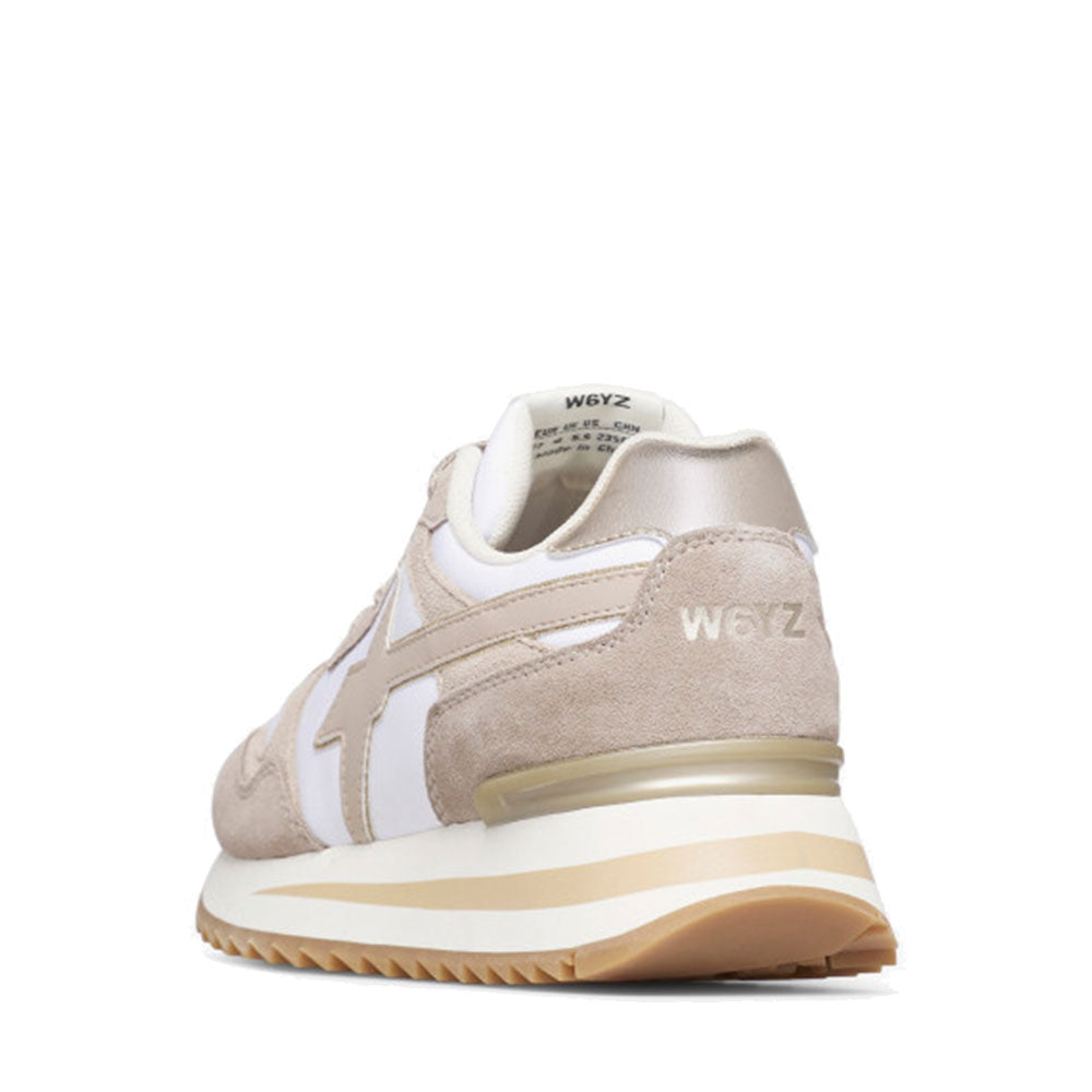 Sneakers Donna W6YZ Yak-W. in Tessuto Tecnico e Suede colore Taupe White Beige