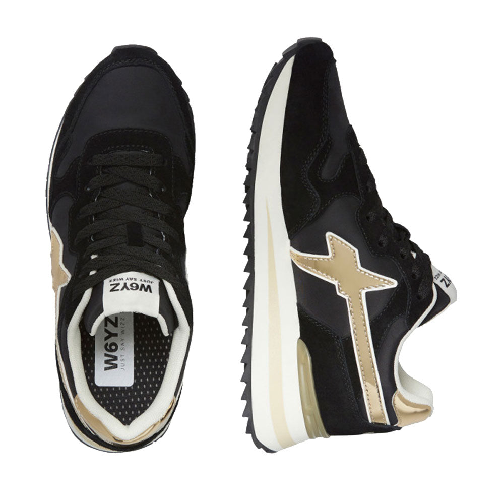 Sneakers Donna W6YZ Yak-W. in Tessuto Tecnico e Suede colore Black Platinum Bone