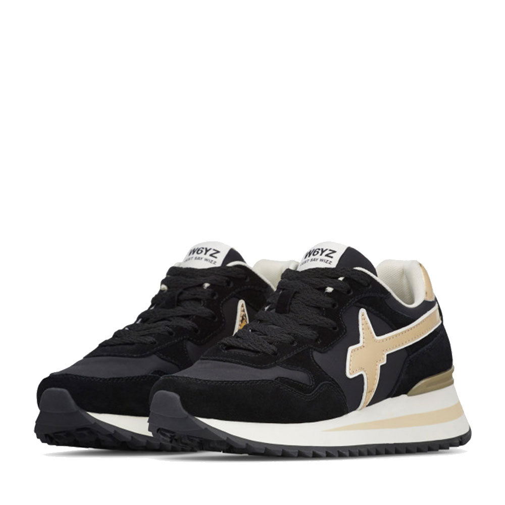 Sneakers Donna W6YZ Yak-W. in Tessuto Tecnico e Suede colore Black Platinum Bone