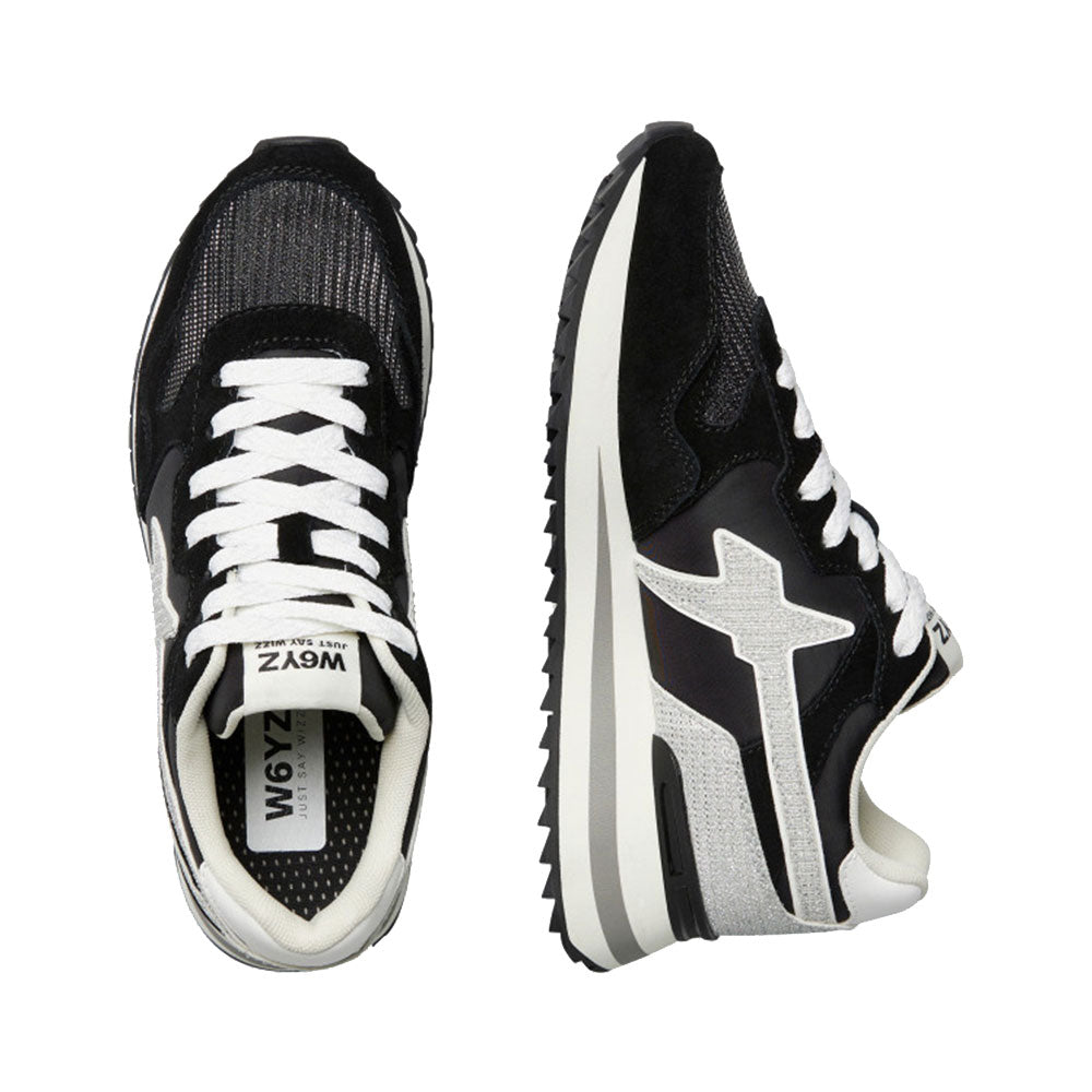 Sneakers Donna W6YZ Yak-W. in Tessuto Tecnico e Suede colore Black Black Silver