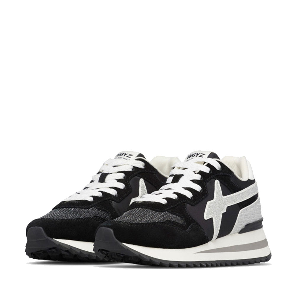 Sneakers Donna W6YZ Yak-W. in Tessuto Tecnico e Suede colore Black Black Silver
