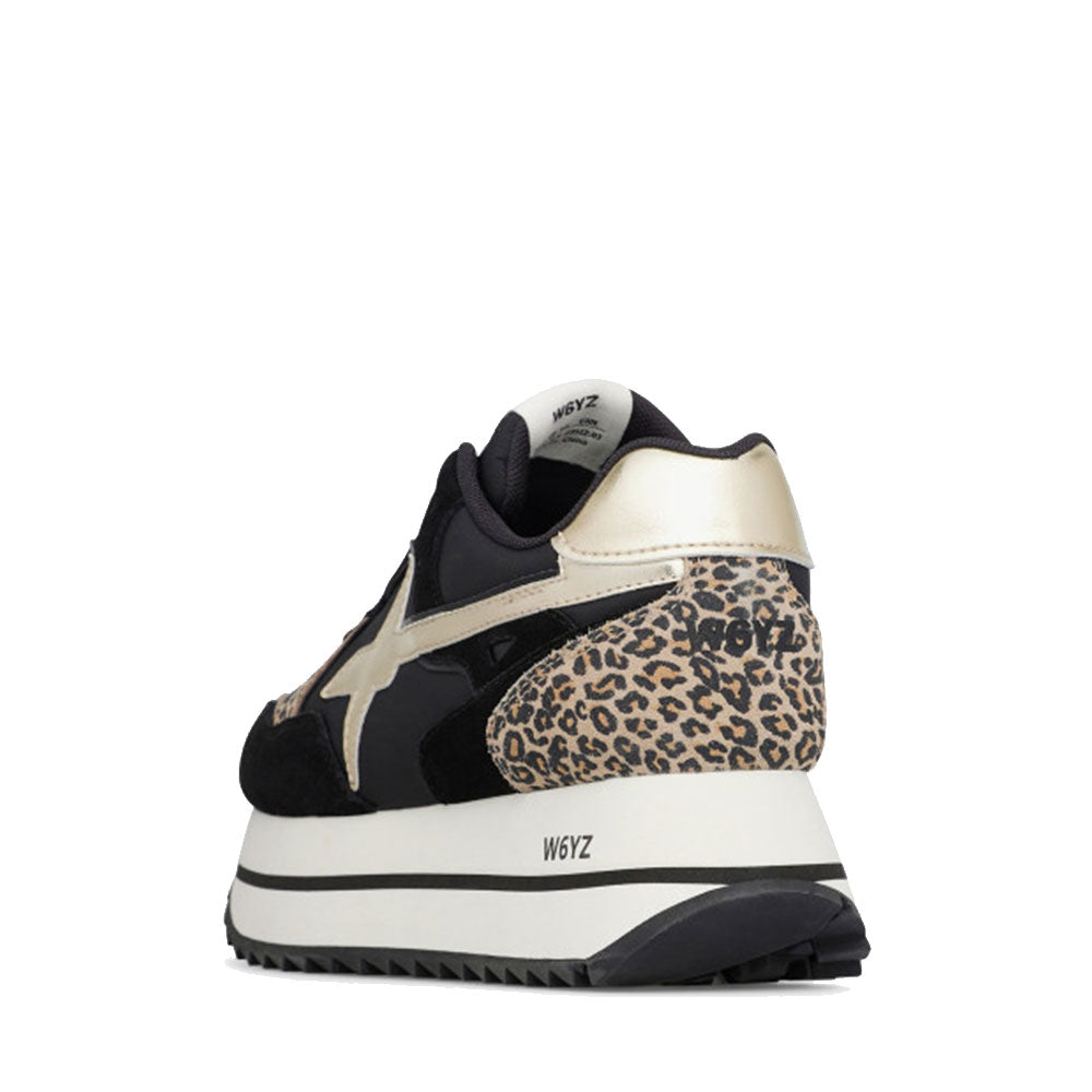Sneakers Platform Donna W6YZ Deva-W. in Tessuto Tecnico e Suede Black Platinum Brown