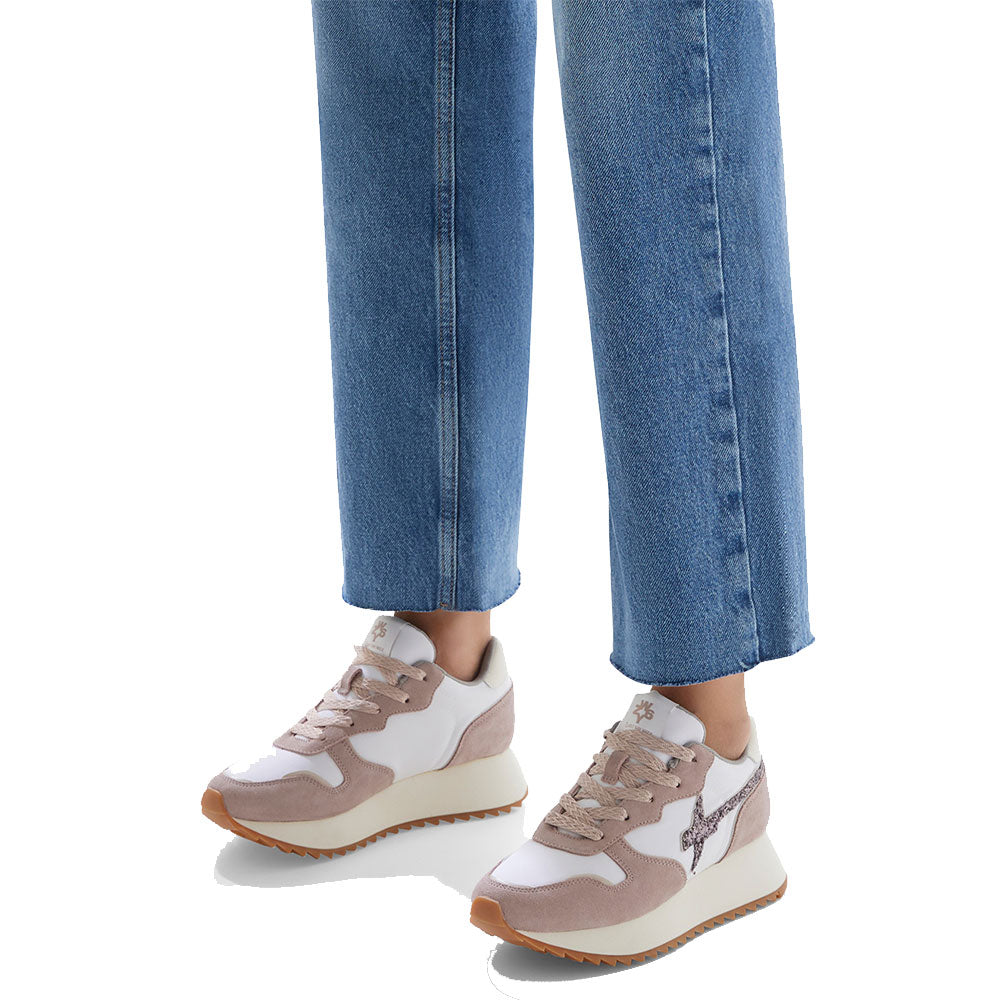 Sneakers Donna W6YZ Jet-W. in Tessuto Tecnico e Suede Shadow Grey e White
