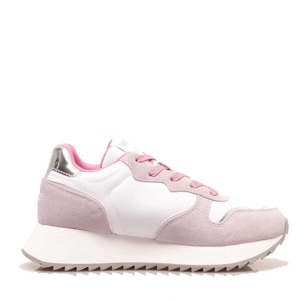 Sneakers Donna W6YZ Jet-W. in Tessuto Tecnico e Suede e Inserto Glitter Lilac White