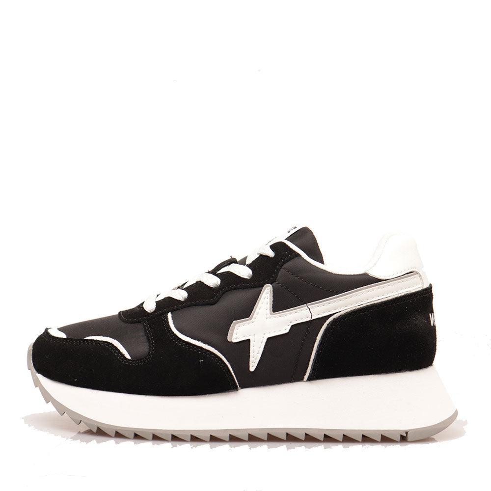 Sneakers Donna W6YZ Jet-W. in Tessuto Tecnico e Suede Black White