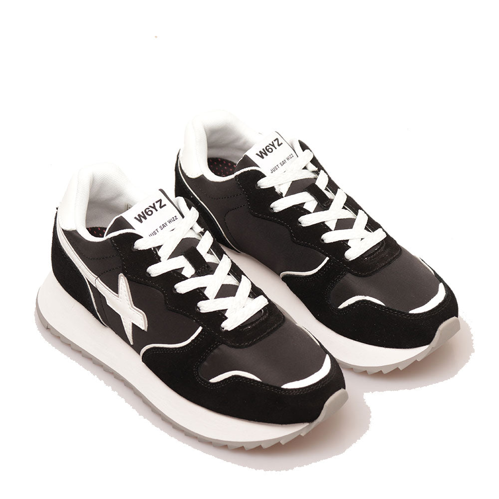 Sneakers Donna W6YZ Jet-W. in Tessuto Tecnico e Suede Black White