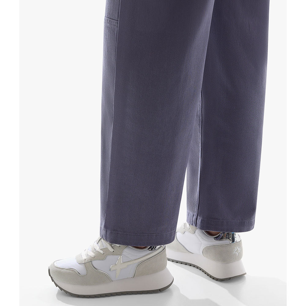 Sneakers Donna W6YZ Jet-W. in Tessuto Tecnico e Suede White e Silver