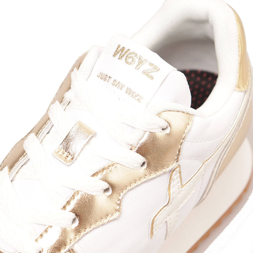 Sneakers Donna W6YZ Jet-W. in Tessuto Tecnico e Inserti Metallizzati Platinum White