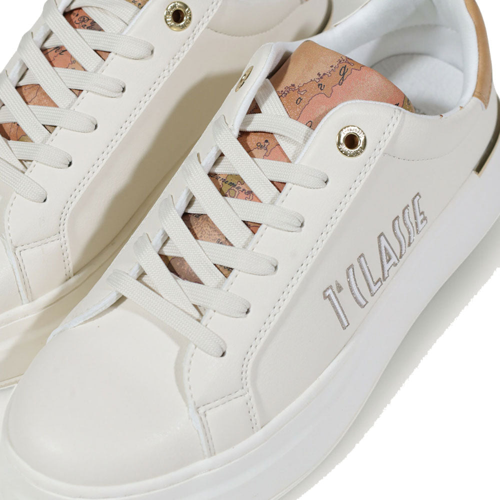 Sneakers Platform 1A Classe Alviero Martini Bianco Sporco con Maxi Logo 2137