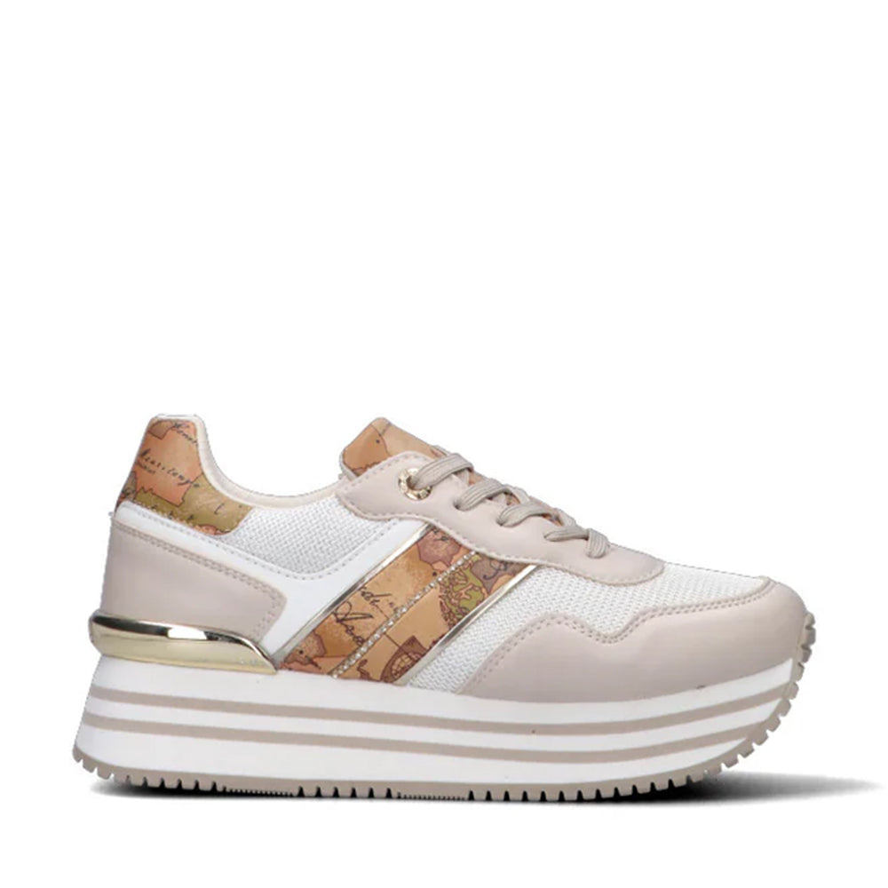 Sneakers Running 1A Classe Alviero Martini in Mesh Sabbia e Inserti Geo Beige 2159
