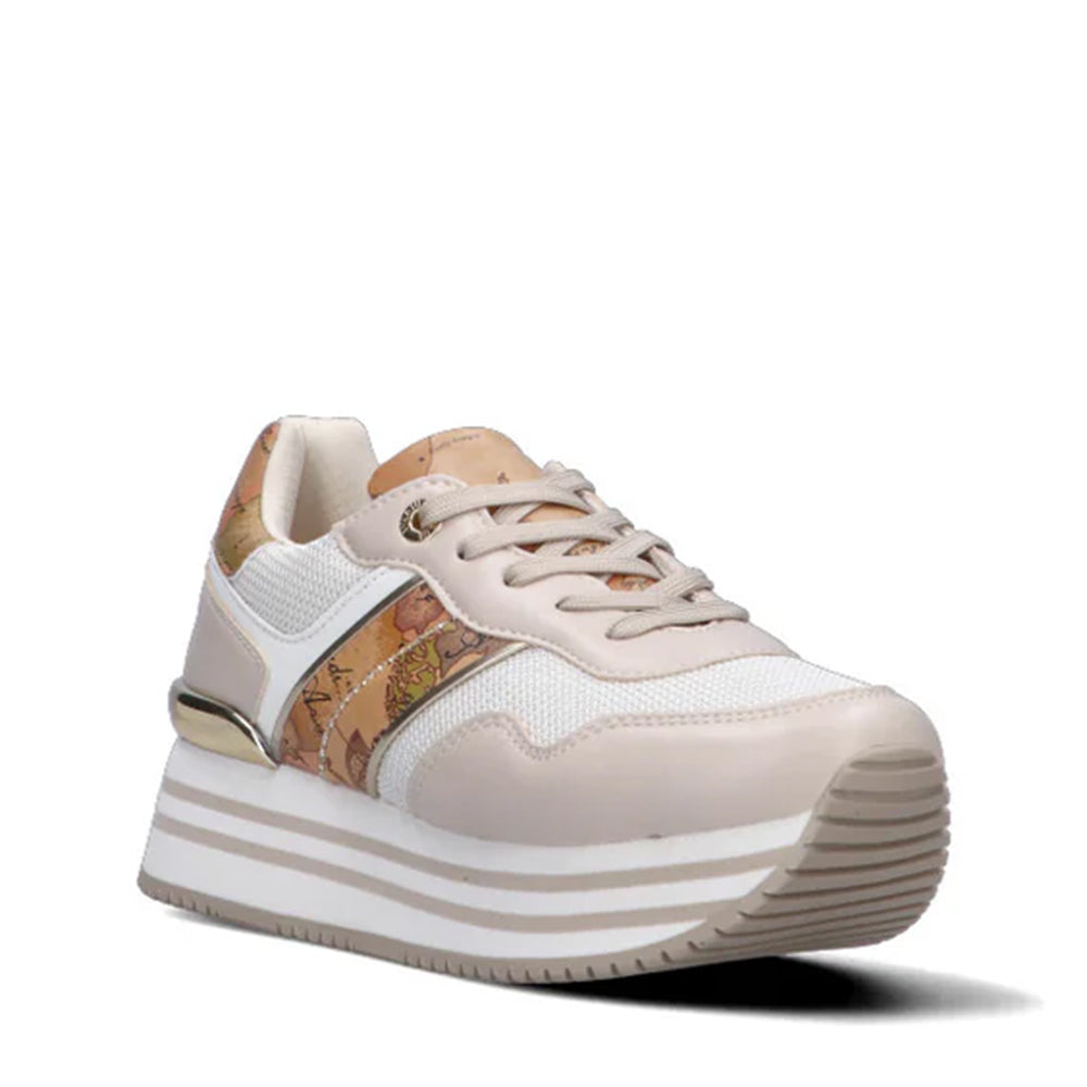 Sneakers Running 1A Classe Alviero Martini in Mesh Sabbia e Inserti Geo Beige 2159