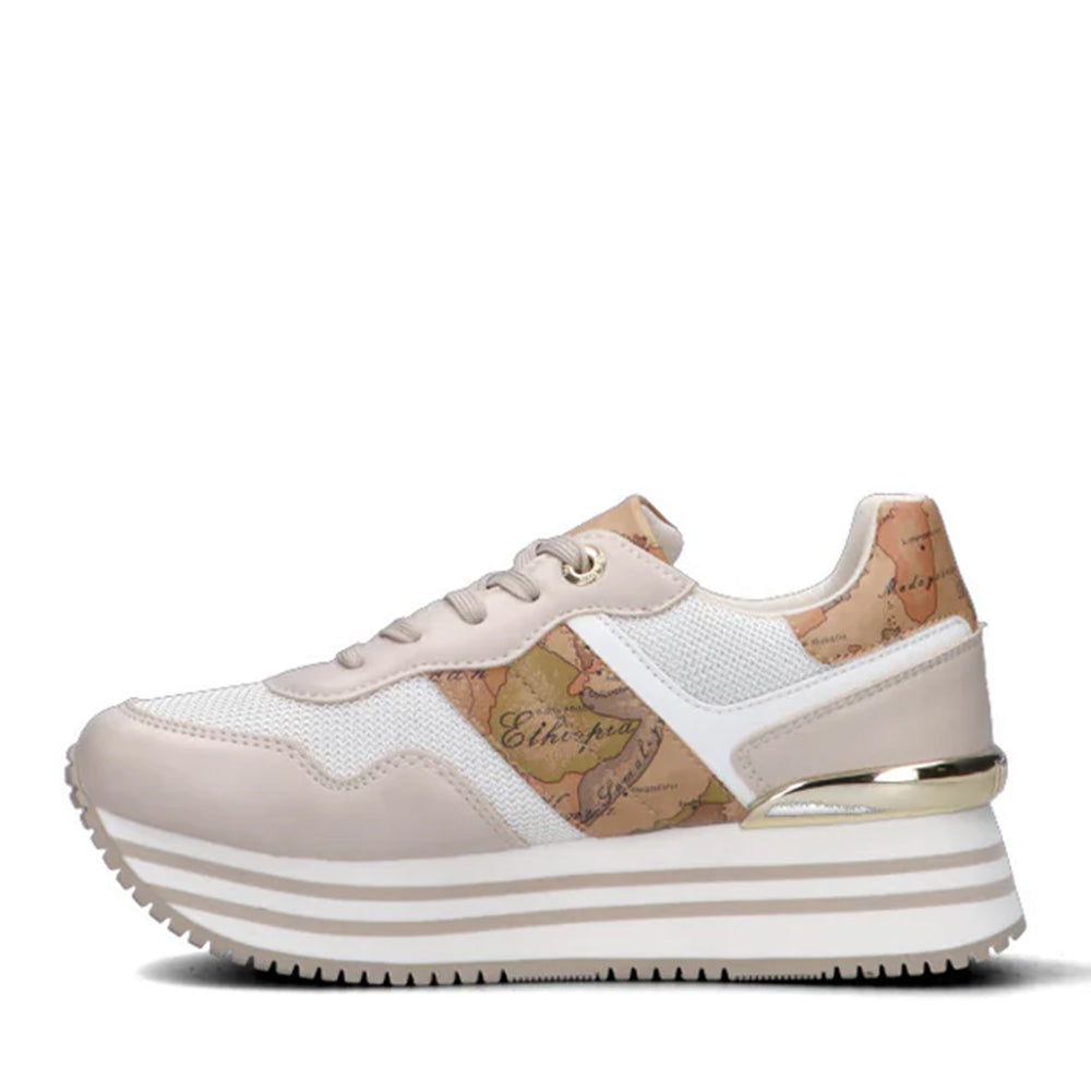 Sneakers Running 1A Classe Alviero Martini in Mesh Sabbia e Inserti Geo Beige 2159
