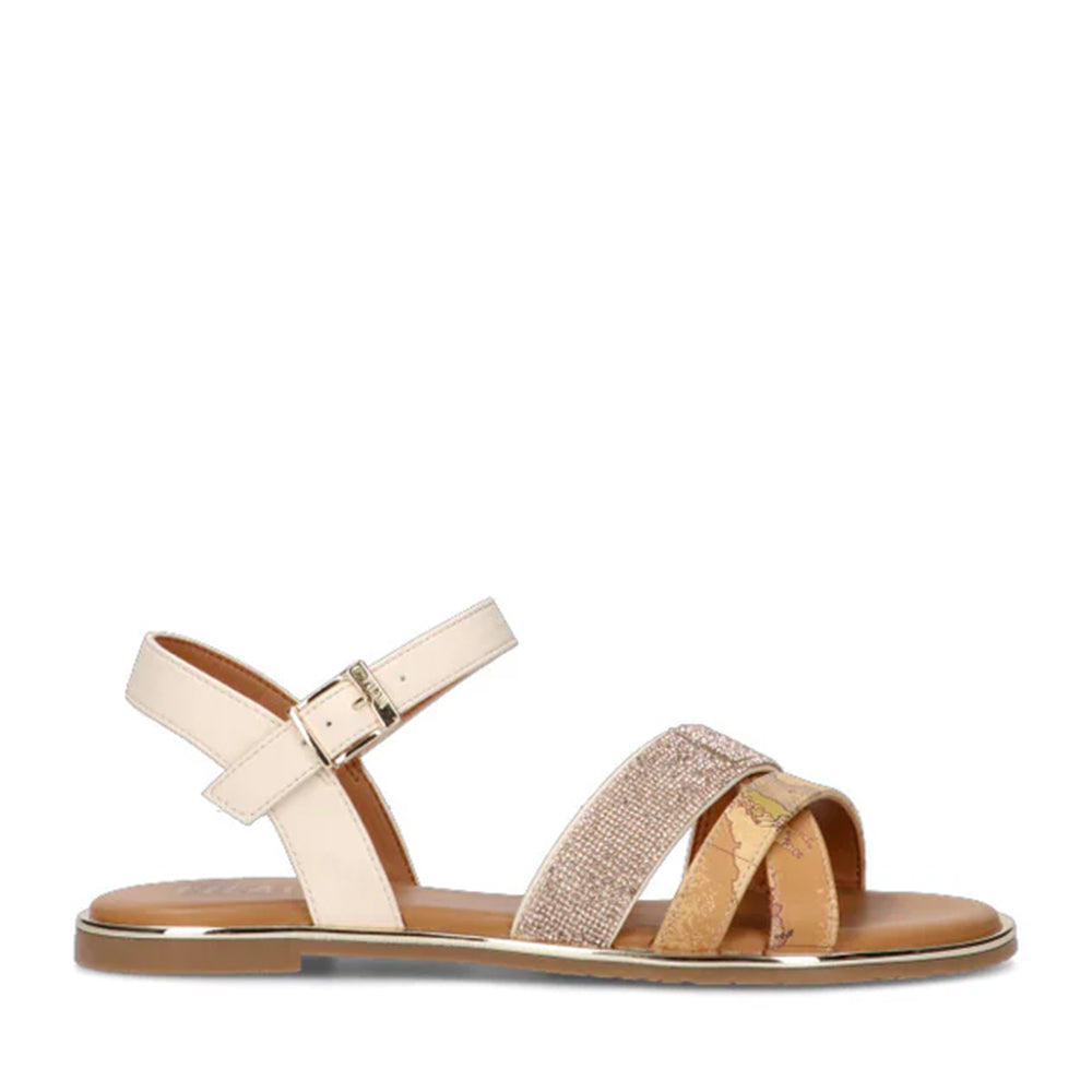 Sandali Flat 1A Classe Alviero Martini stampa Geo Classic con Strass 2166