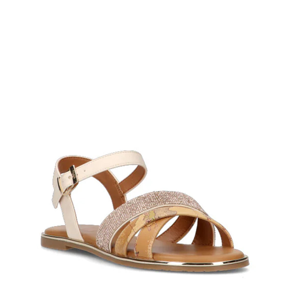 Sandali Flat 1A Classe Alviero Martini stampa Geo Classic con Strass 2166