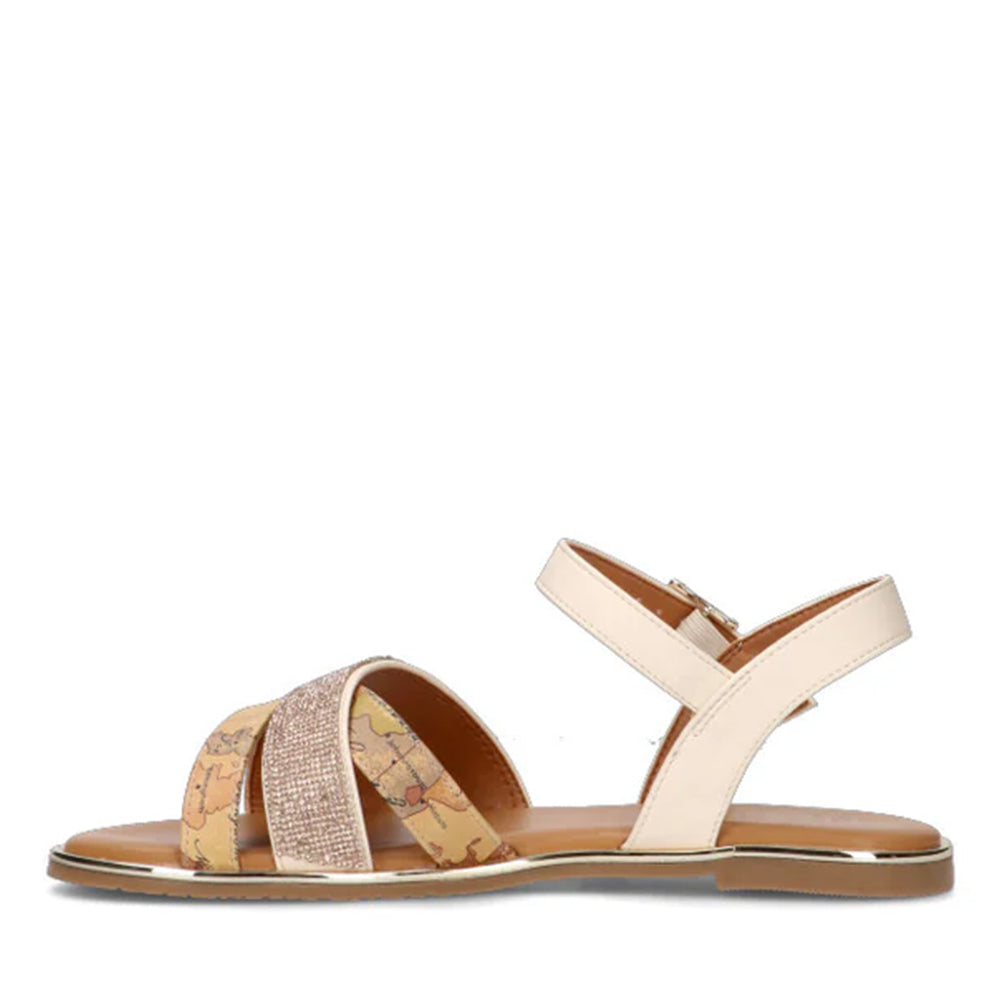 Sandali Flat 1A Classe Alviero Martini stampa Geo Classic con Strass 2166