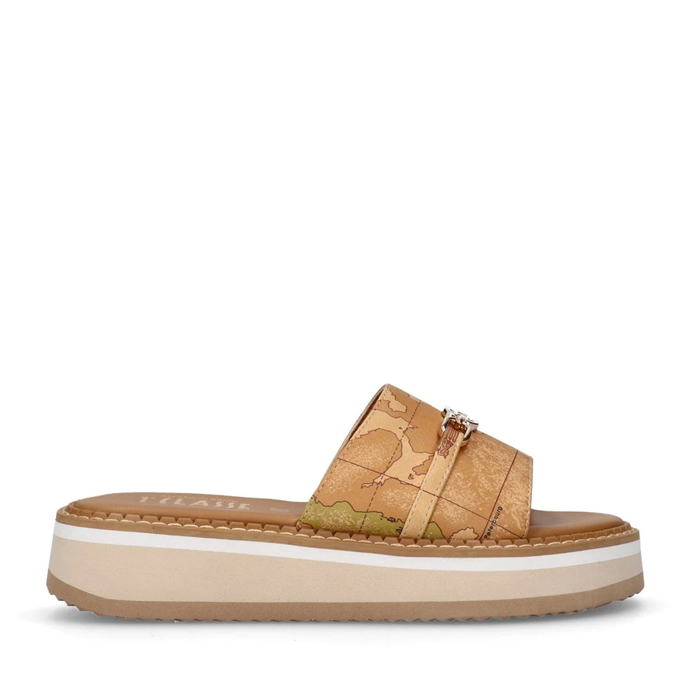 Ciabatte Platform 1A Classe Alviero Martini stampa Geo Classic con Morsetto Logato 2170