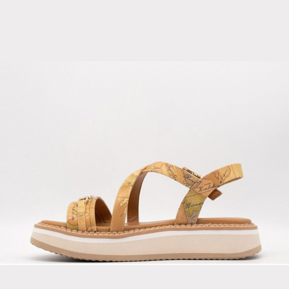 Sandali Platform 1A Classe Alviero Martini stampa Geo Classic con Morsetto Logato 2171