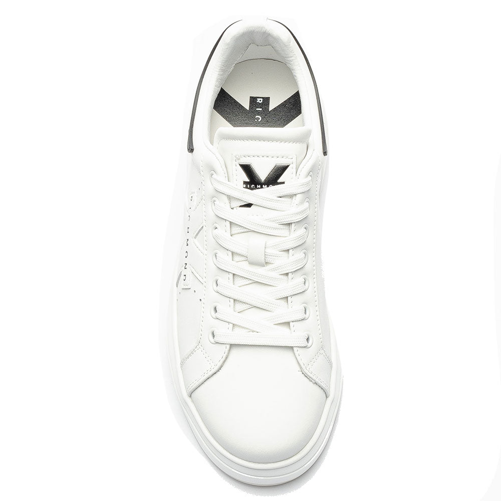 Scarpe Donna JOHN RICHMOND Sneakers in Pelle Bianca con Inserto Nero- 22302 A