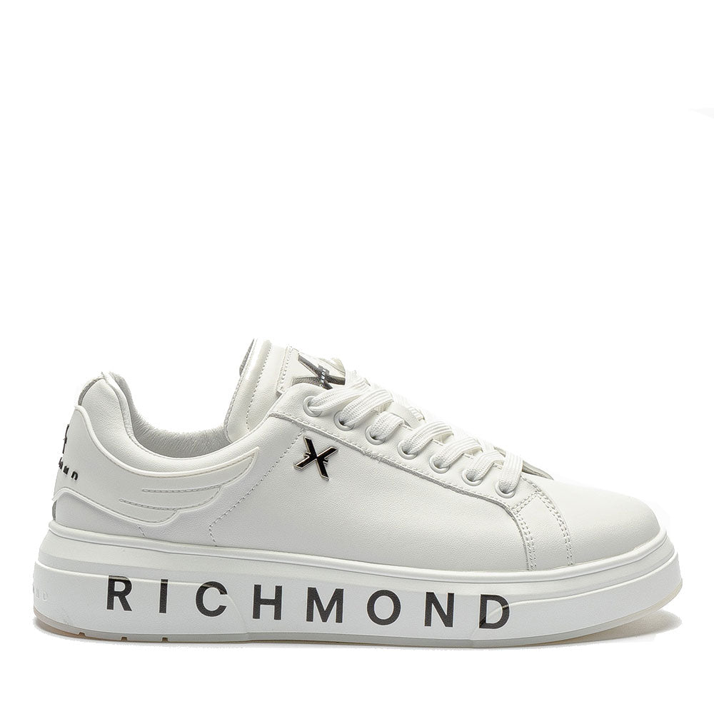 Scarpa Sports Sneakers Richmond Scarpe Uomo 2018 Scarpe Donna JOHN RICHMOND Sneakers In Pelle Bianca 22303